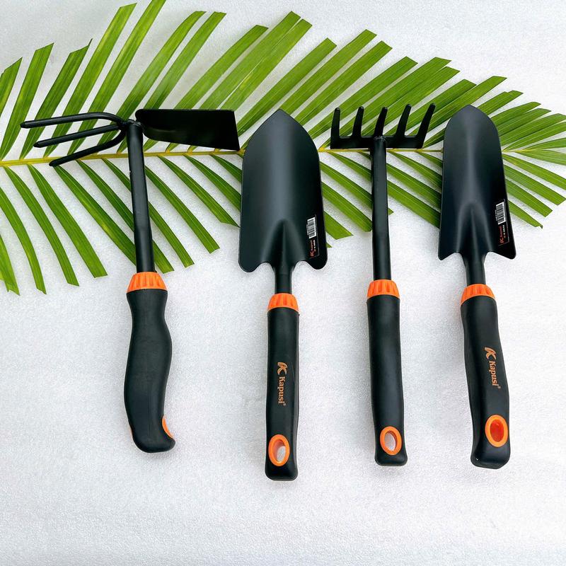 Bộ Dụng cụ làm vườn Cao cấp đa năng Kapusi 4 Món Gồm 1 Cuốc, 1 Xẻng to , 1 Cào, 1 Xẻng nhỏ