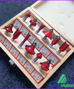 Hộp mũi phay gỗ 12 chi tiết, cốt 6.35mm-12.7mm (mũi router, mũi soi gỗ)