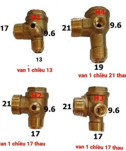 VAN 1 CHIỀU (LÚP BÊ) MÁY NÉN KHÍ BẰNG THAU REN 13-17-21MM