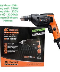 MÁY KHOAN ĐIỆN KAPUSI 550W DÙNG ĐIỆN 220V ĐẦU KHOAN 10MM K_10009