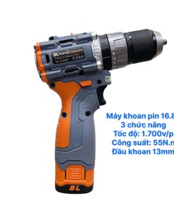 MÁY KHOAN PIN 16.8V KAPUSI 3 CHỨC NĂNG KHOAN-VÍT-BÚA ĐỘNG CƠ KHÔNG CHỔI THAN ĐẦU KHOAN AUTO LOCK 13MM