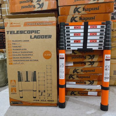 THANG NHÔM RÚT KAPUSI TỪ 2M6 ĐẾN 3M2 NHÔM NGUYÊN KHỐI SIÊU CỨNG CÁP AN TOÀN KHI SỮA CHỮA TRÊN CAO